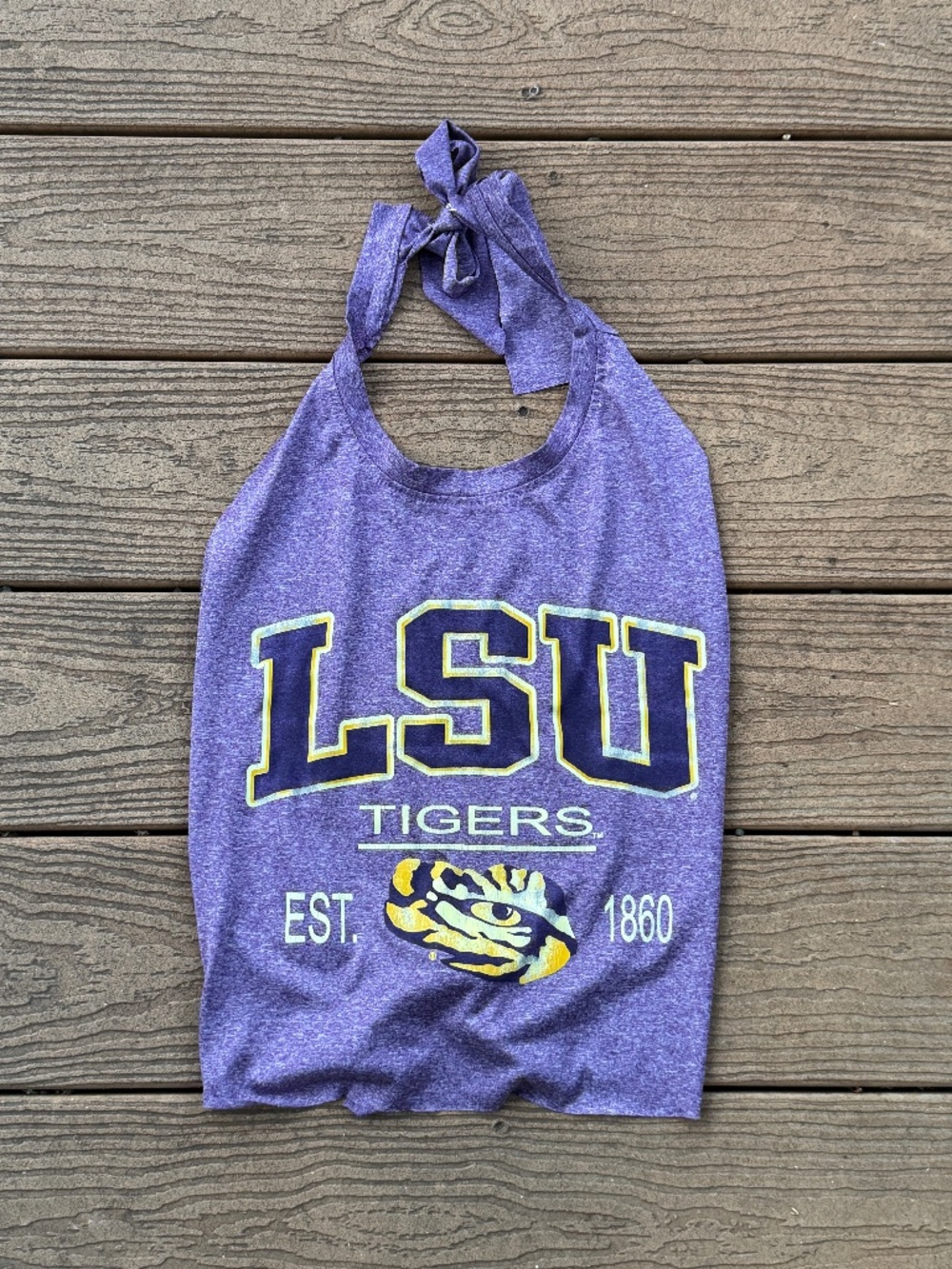 LSU  Tigers Reworked halter top purple  one size